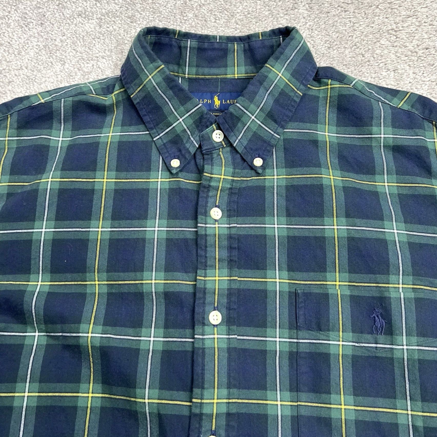 Polo Ralph Lauren Polo Ralph Lauren Shirt Mens XL Plaid Green Oxford Long Sleeve Button-Down Pony Size US XL / EU 56 / 4 - 3 Thumbnail