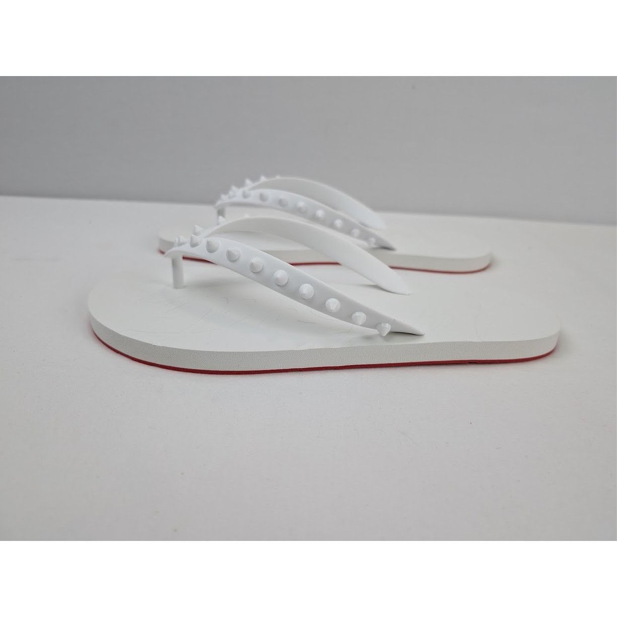 Christian Louboutin o1rshd1 Loubi Flip Flat Slippers in White Size US 10 / EU 43 - 9 Thumbnail