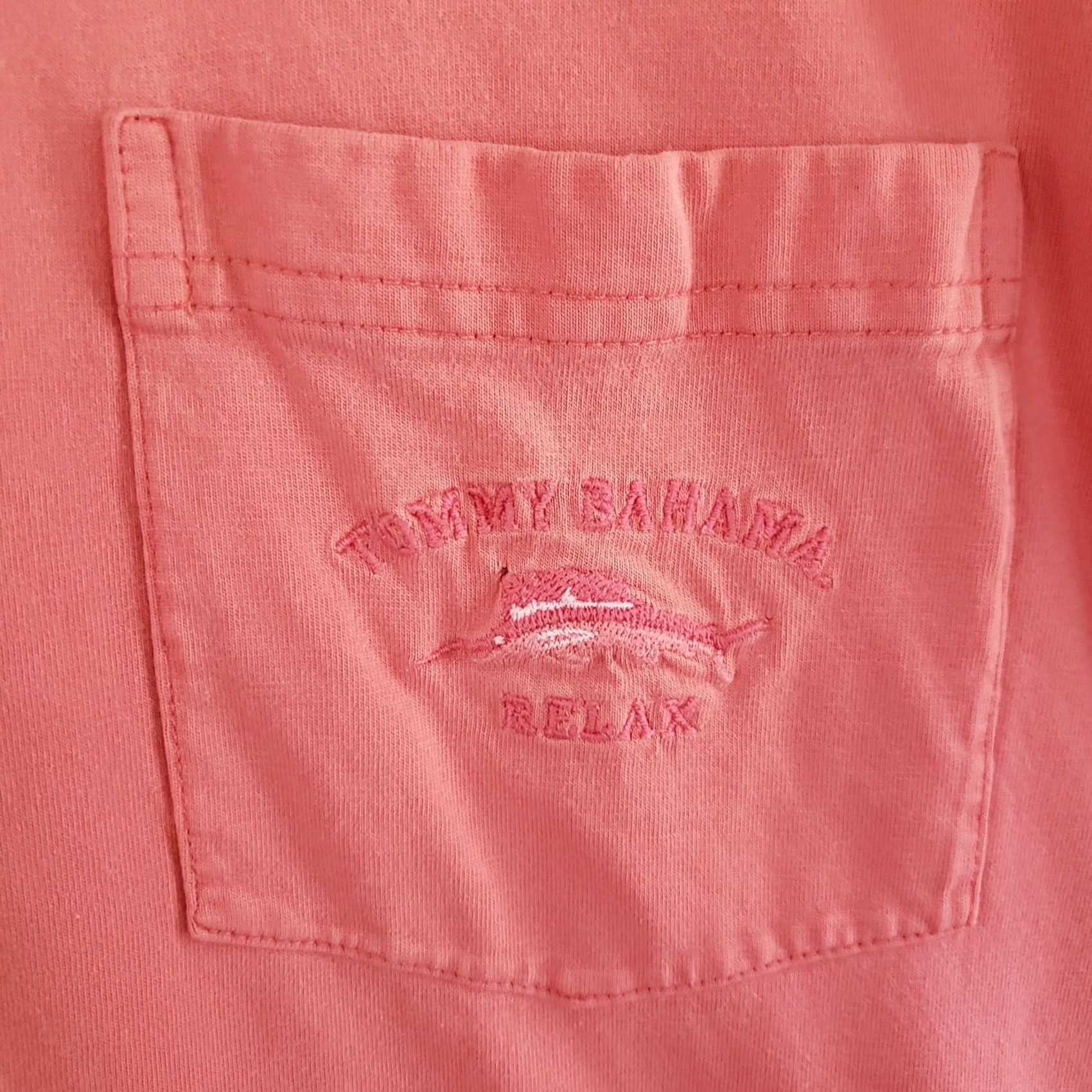 Tommy Bahama Tommy Bahama Shirt Mens Large Relax Pima Short Sleeve Crew Neck Pocket Coral Size US L / EU 52-54 / 3 - 4 Thumbnail