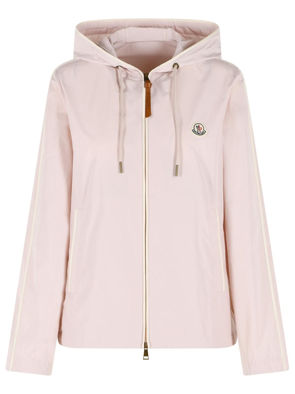 Moncler MONCLER 'Sarracenia' Hooded Jacket In Polyester And Light Pink Cotton Size L / US 10 / IT 46 - 1 Thumbnail