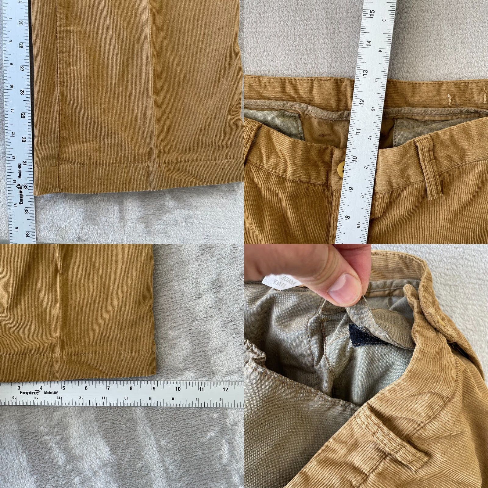 Vintage VINTAGE Ron Herman Corduroy Trouser Pants Men 32x32.5 Brown Designer Made Italy Size US 32 / EU 48 - 8 Thumbnail