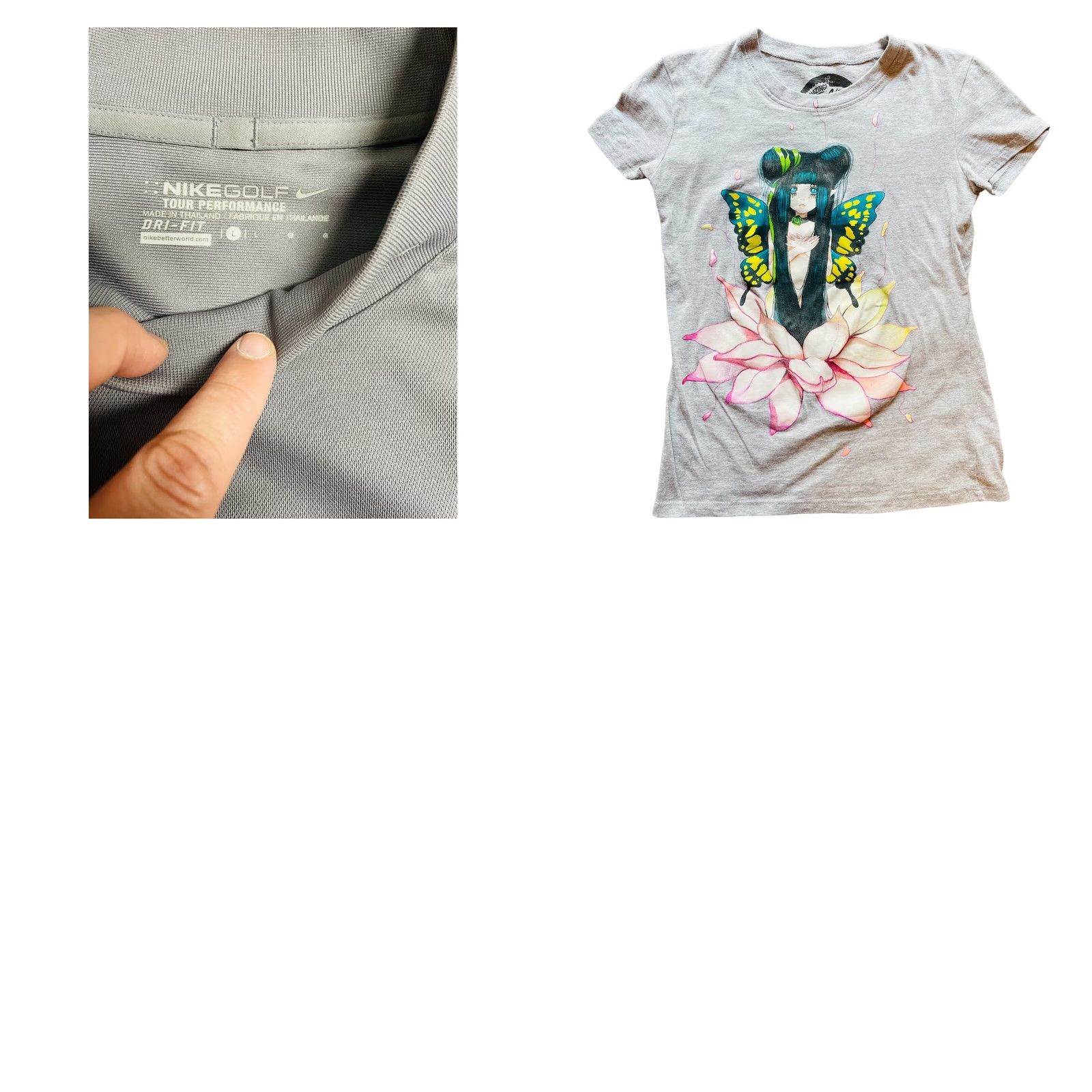 Vintage SZ Women’s Gray Anime Fairy Short Sleeve T-Shirt Sz Small Y2K Tee Pullover Shirt Size S Crew Neck Cotton Blend Embroidered Size S / US 4 / IT 40 - 9 Thumbnail