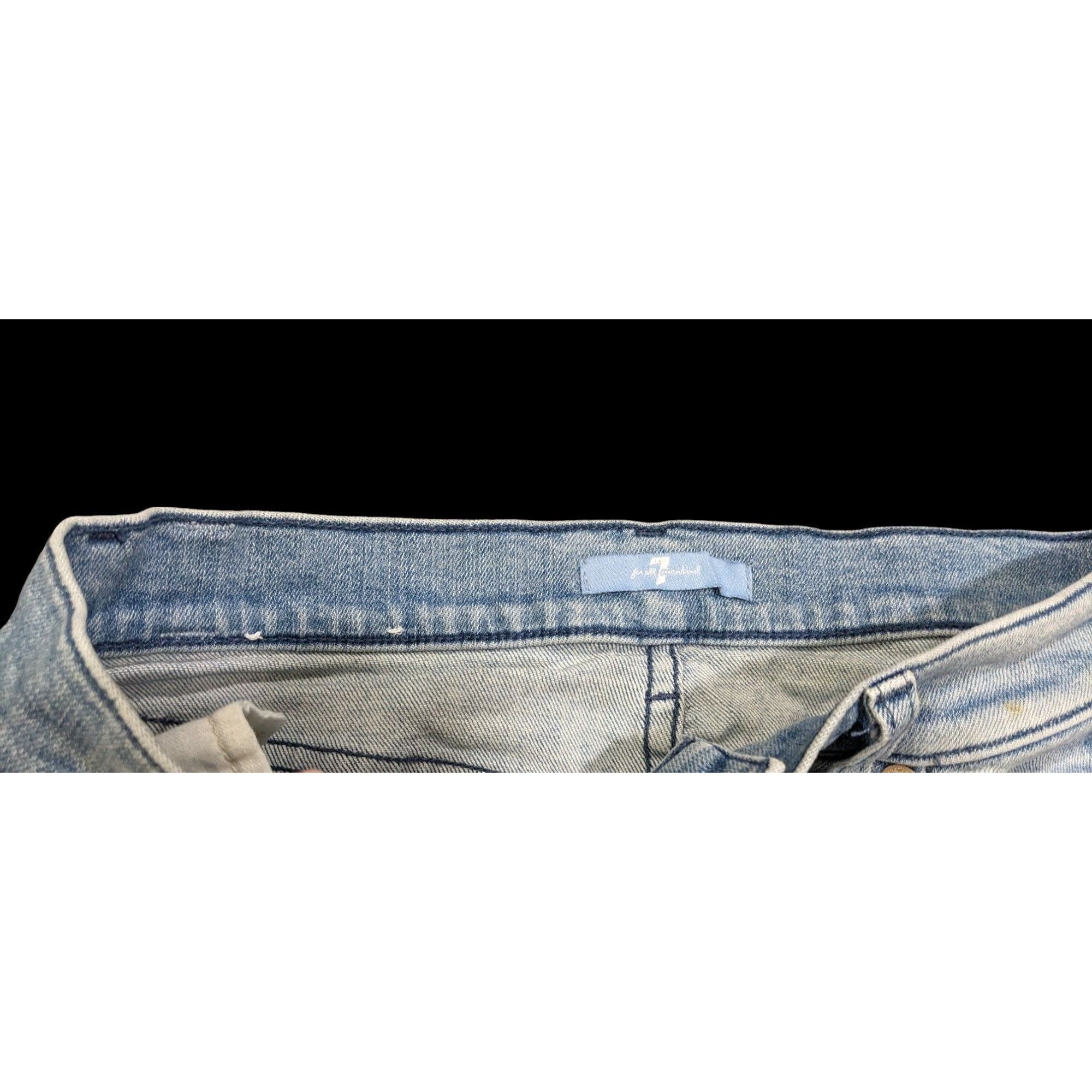 7 For All Mankind Distressed Two-Tone Cut-Off Denim Shorts by 7 For All Mankin Size 30" / US 8 / IT 44 - 4 Thumbnail