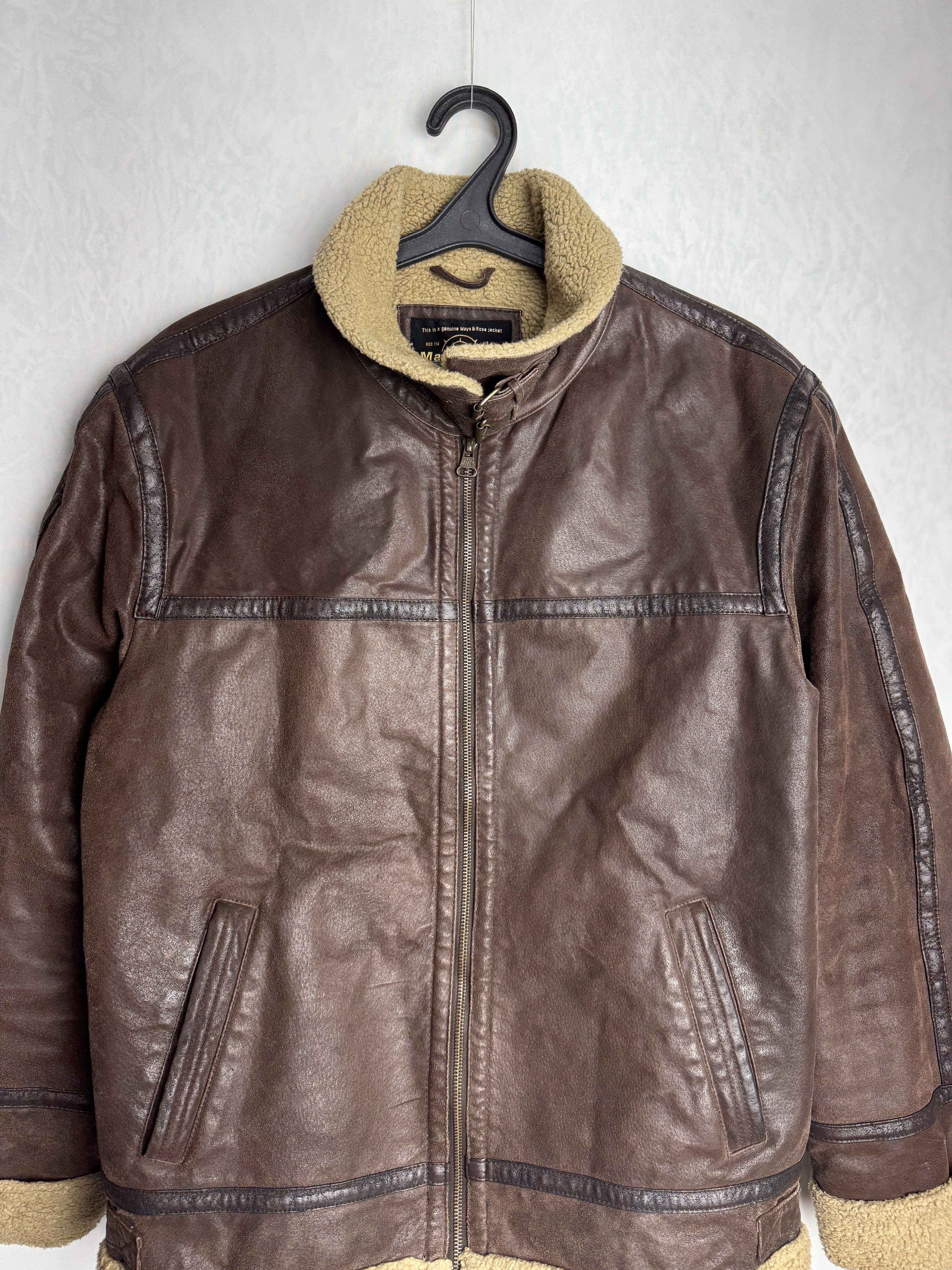 Genuine Leather × Leather MAYS & ROSE men’s zipped leather jacket Size US S / EU 44-46 / 1 - 9 Thumbnail