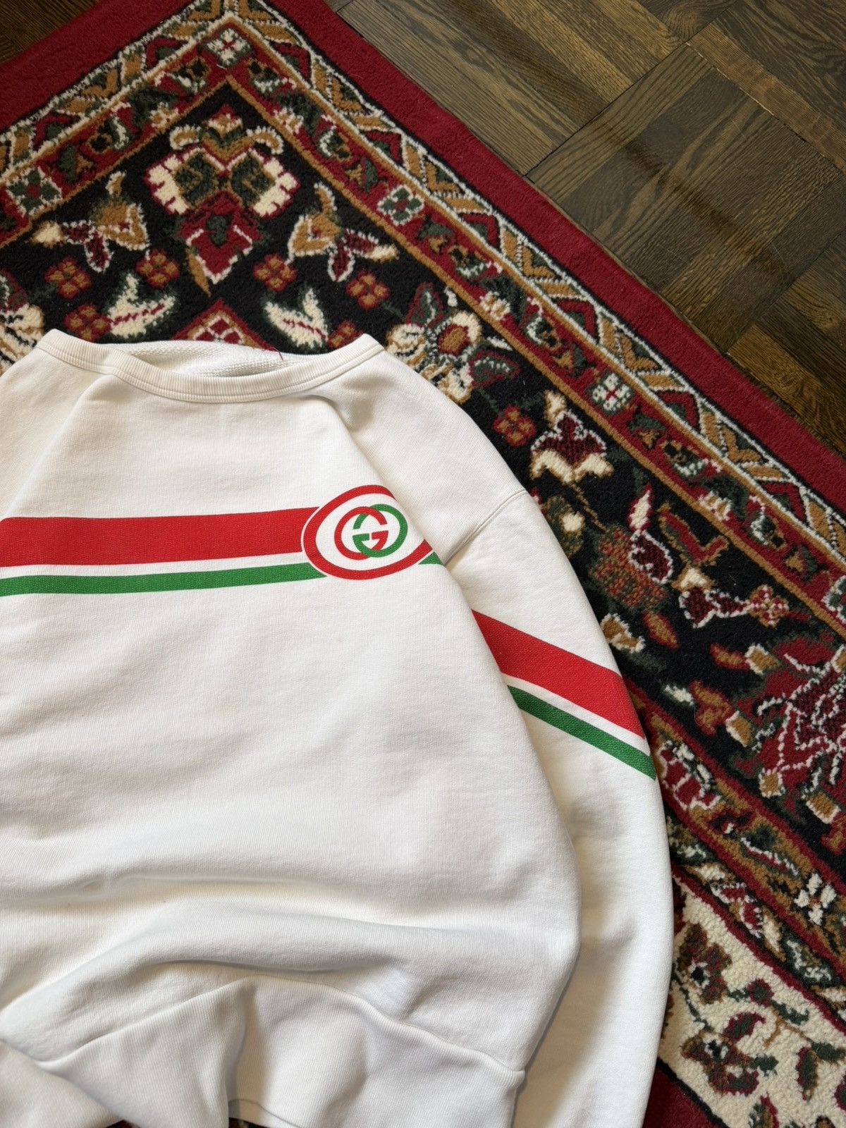 Gucci Gucci Interlocking G Sweatshirt Size S Beige Red Green Mens Size US S / EU 44-46 / 1 - 6 Thumbnail