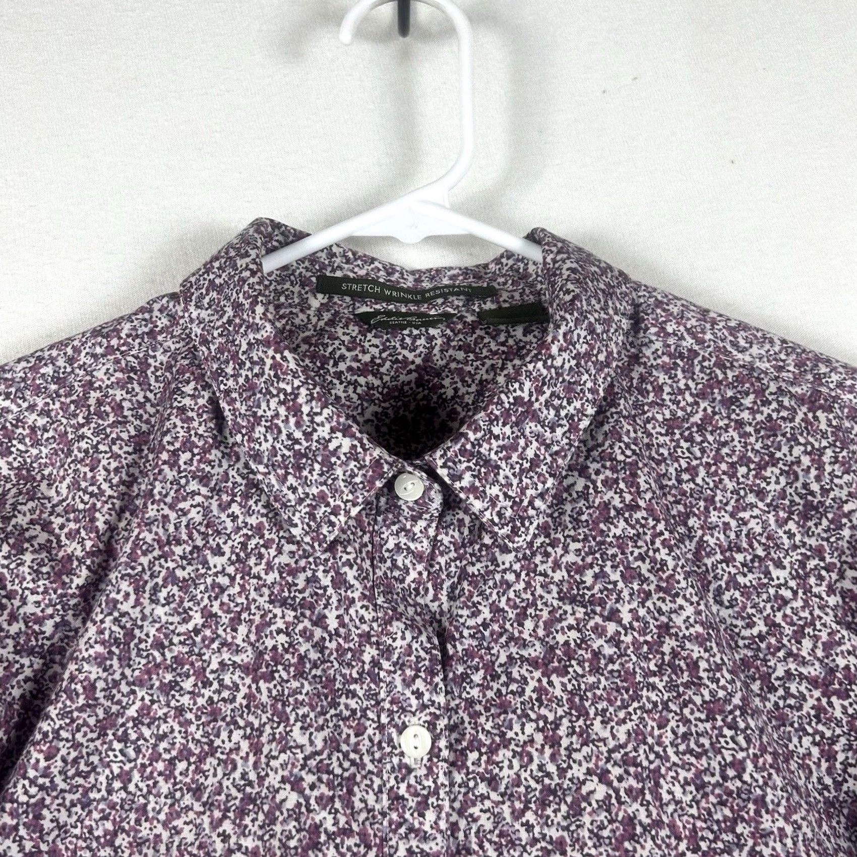 Eddie Bauer Eddie Bauer Button-Up Shirt Womens Large Purple Casual Wrinkle Resistant Stretch Size L / US 10 / IT 46 - 2 Thumbnail