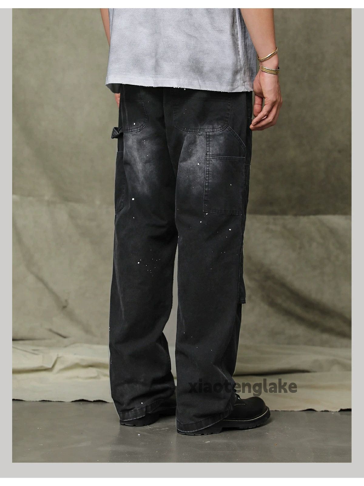 Jean × Vintage washed faded loose baggy carpenter paint cargo pants Size US 32 / EU 48 - 8 Thumbnail