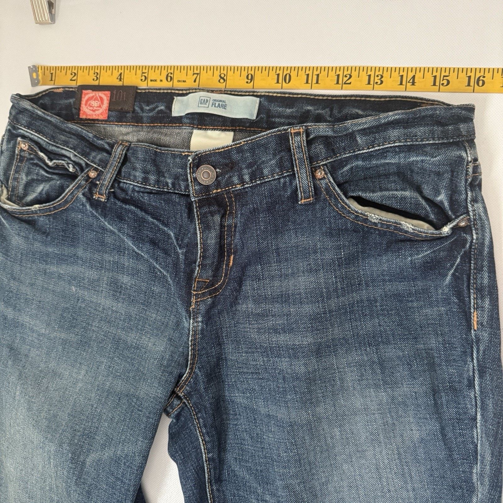 Gap Gap 1969 Original Flare Denim Boho Western Casual Jeans Size 32" / US 10 / IT 46 - 4 Thumbnail