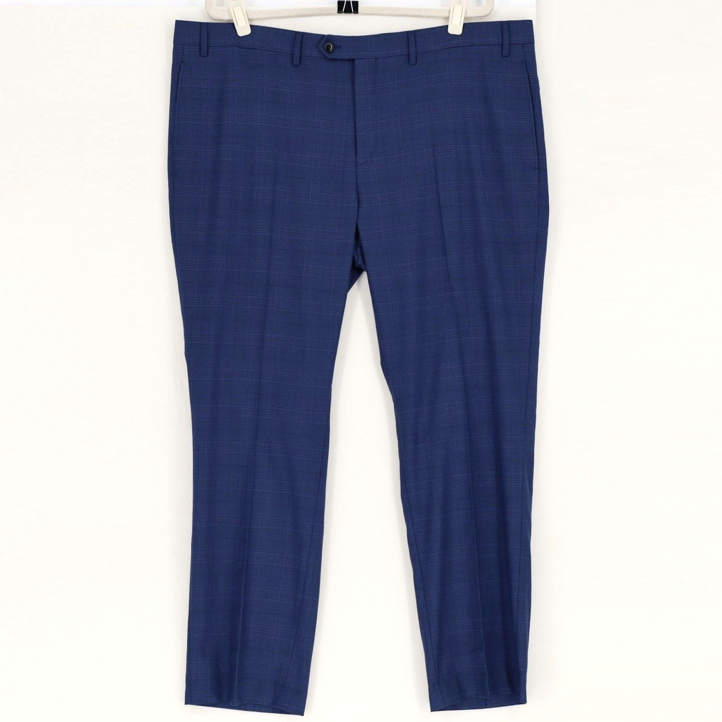 Michael Kors Men's Navy Plaid Stretch Dress Pants Size 42x30