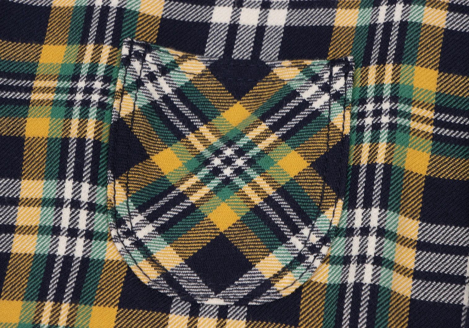 Junya Watanabe Checkered Flannel Shirt in Yellow and Navy, Size XS Size US XS / EU 42 / 0 - 7 Thumbnail