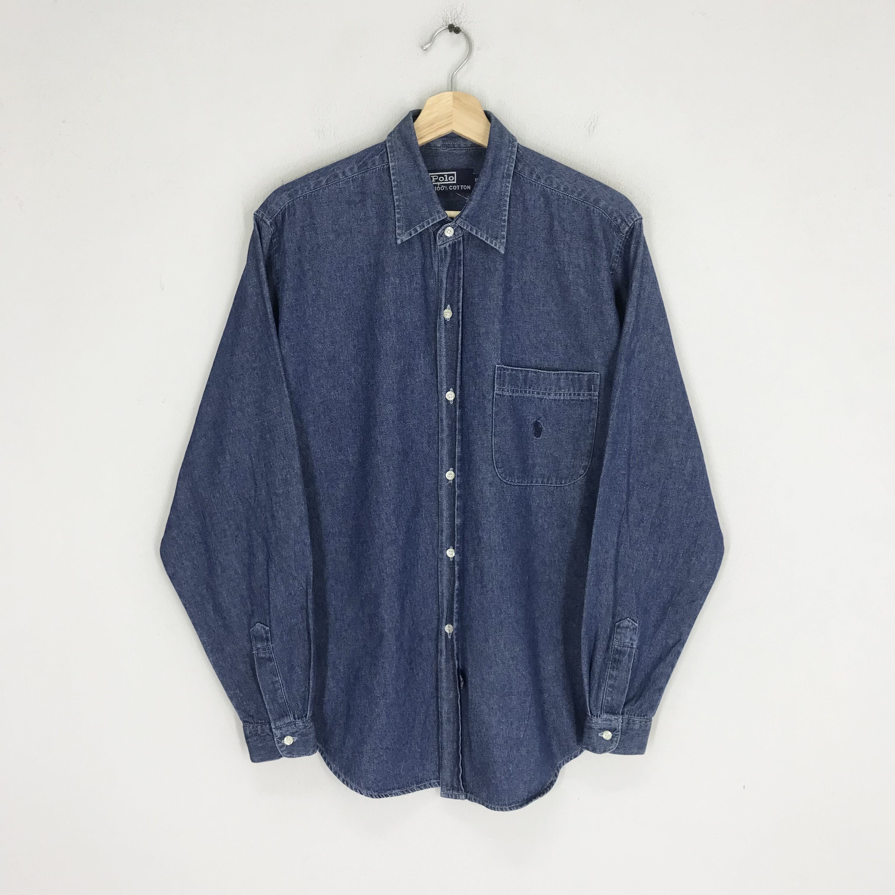 Polo Ralph Lauren Vintage 90s Polo by Ralph Lauren Jeans Blue Denim Shirt Size US M / EU 48-50 / 2 - 1 Thumbnail