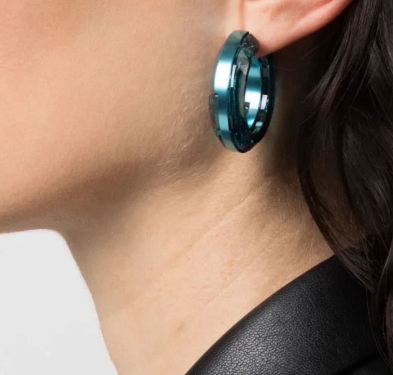 Swarovski Atelier Swarovski Teal Hoop Earrings Size ONE SIZE - 4 Thumbnail