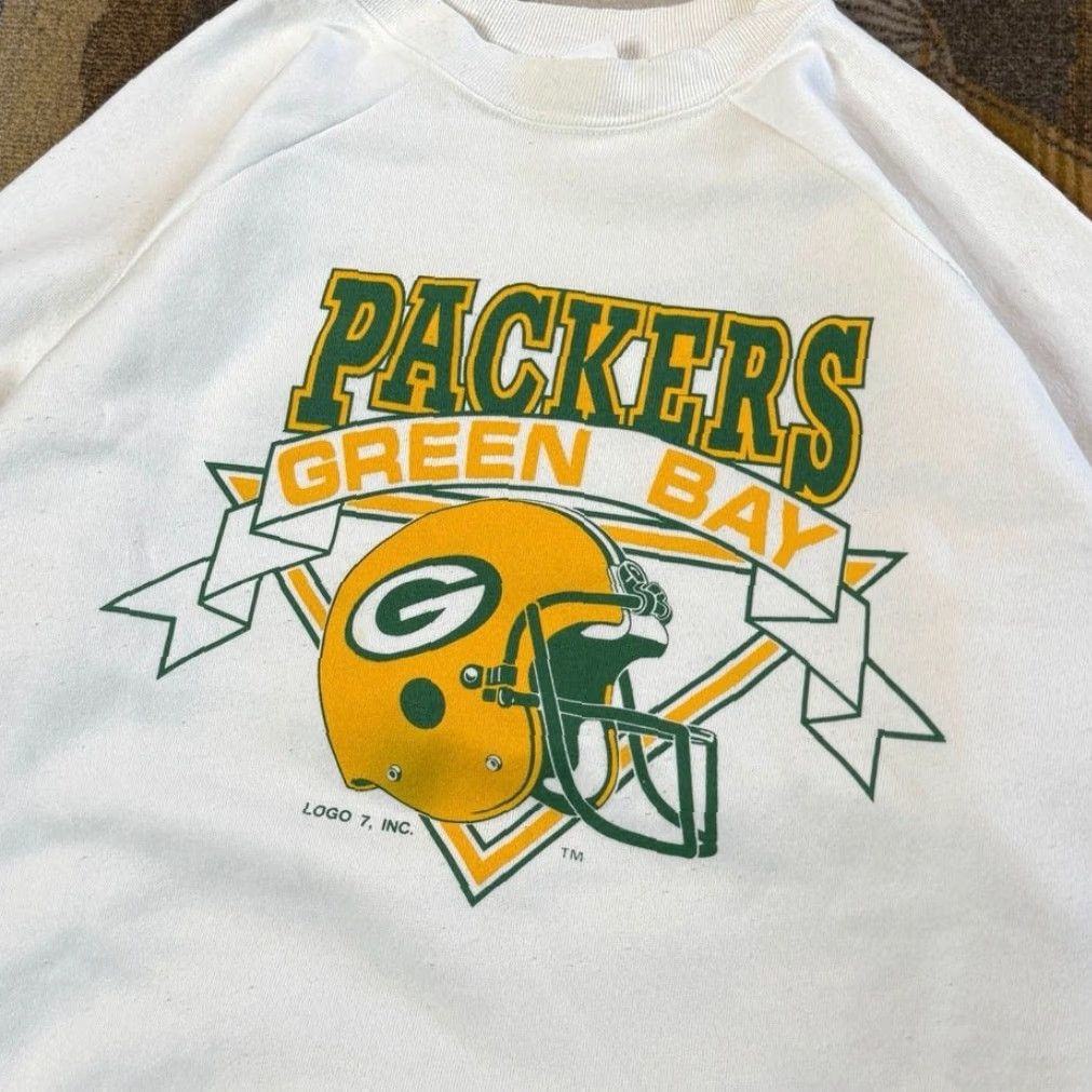 Logo 7 VINTAGE Green Bay Packers Logo 7 Crewneck Sweatshirt Shirt Mens M Green Bay Football 80s 90s NFL Knit Crew Neck Pullover Solid Long Sleeve Size US M / EU 48-50 / 2 - 2 Thumbnail