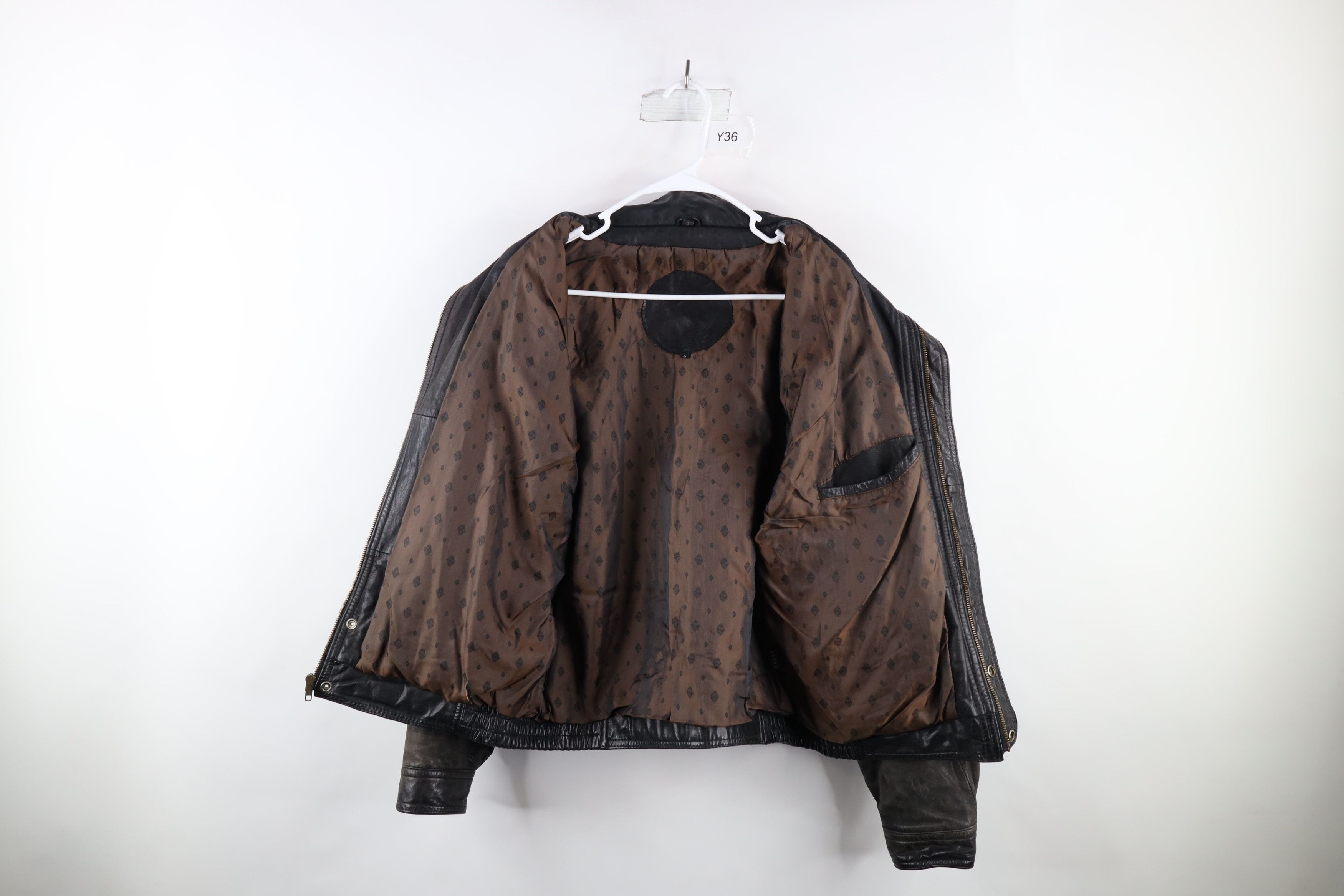 Vintage Vintage 90s Streetwear Hooded Leather Bomber Jacket Black Size US L / EU 52-54 / 3 - 9 Thumbnail