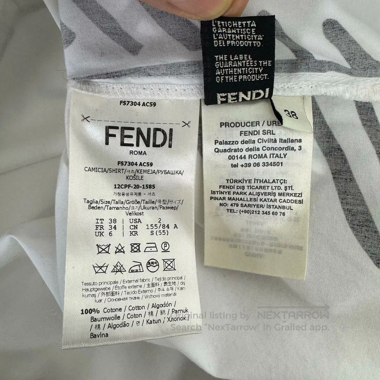 Fendi Fendi Hand-Painted Shirt in California Sky. Size US M / EU 48-50 / 2 - 3 Thumbnail