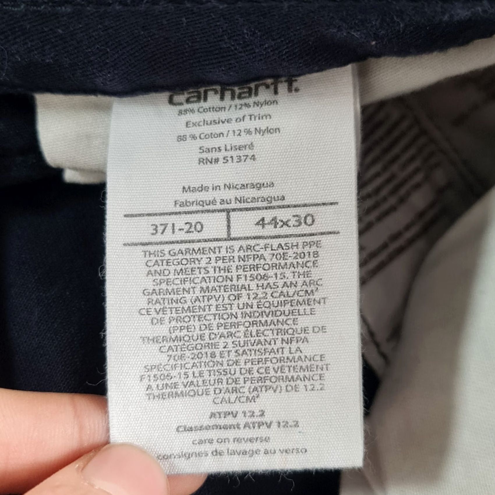 Carhartt VINTAGE Carhartt Mens Trousers Navy Blue W42 L32 Flame Resistant CAT 2 Work Pants 371-20 Size US 42 / EU 58 - 8 Thumbnail