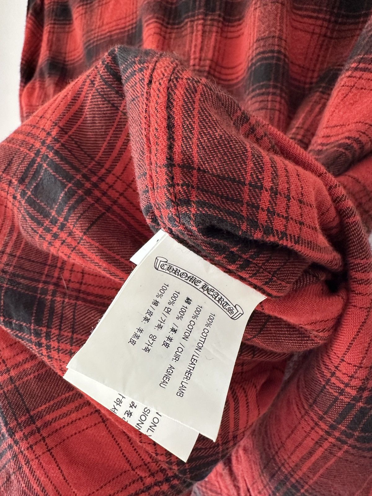 Chrome Hearts Chrome Hearts Red Leather Elbow Cross Flannel Size US M / EU 48-50 / 2 - 8 Thumbnail