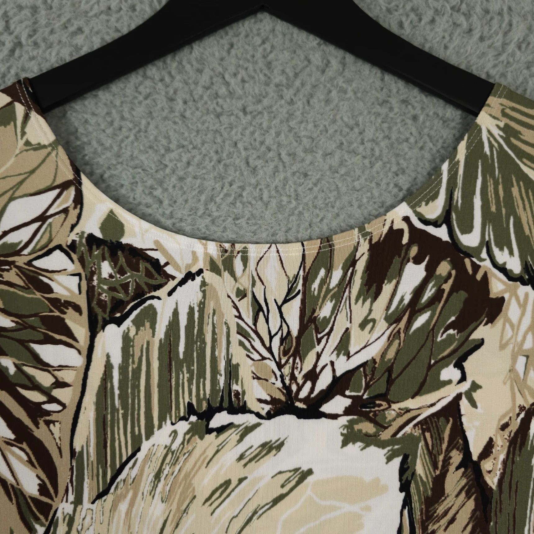Vintage VINTAGE VTG Additions by Chicos Tank Top Womens 2 US Large Green Brown Leaf Slinky Knit Size L / US 10 / IT 46 - 7 Thumbnail