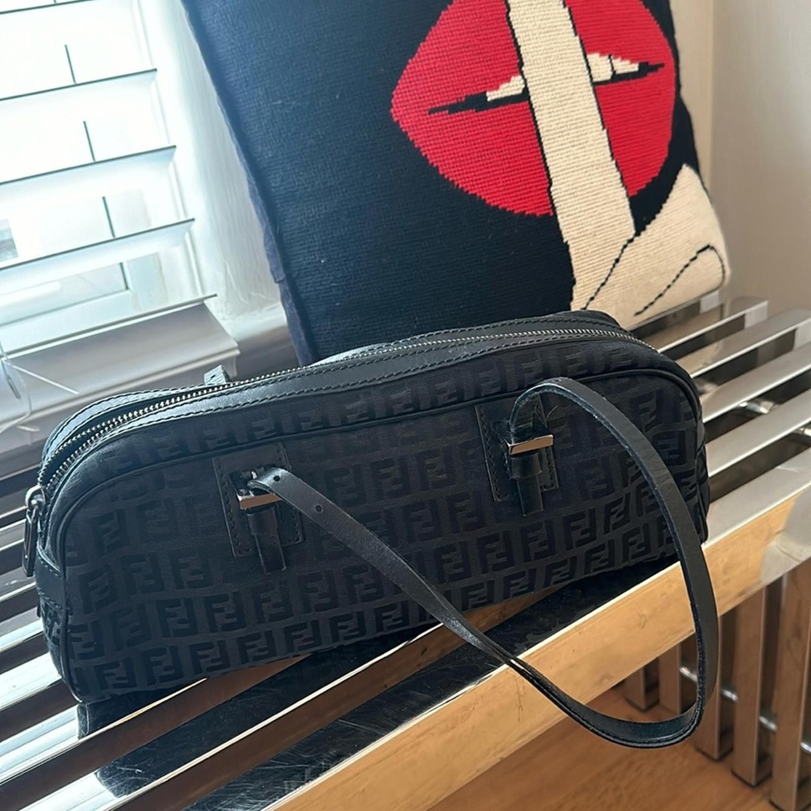 Fendi Black Fendi Zucchino Bauletto Bag Size ONE SIZE - 1 Thumbnail