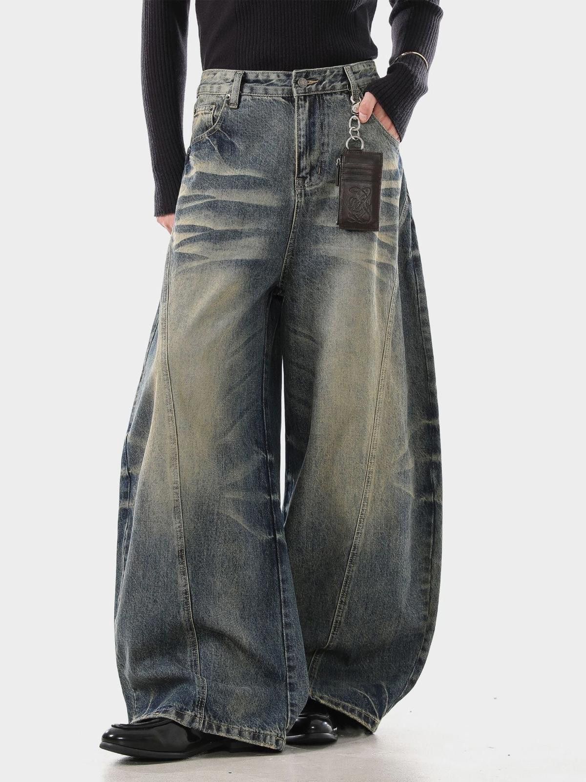 Vintage Wide Leg Denim Jeans, Baggy Loose Fit Jeans Size US 32 / EU 48 - 4 Thumbnail