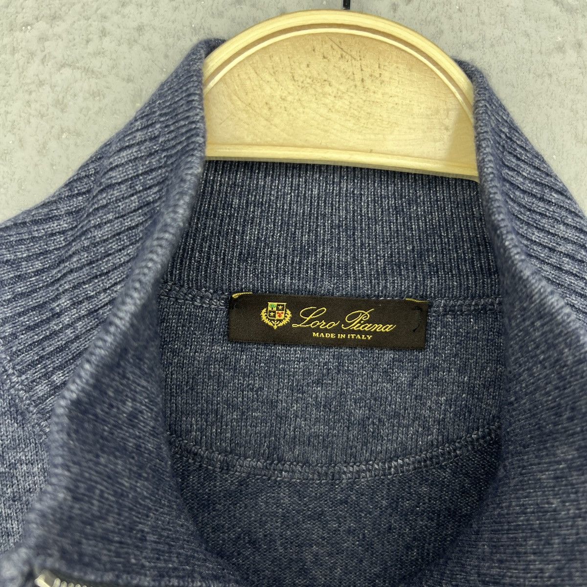 Loro Piana Loro Piana Cashmere Silk Sweater Jumper Knit Half Zip Blue Size US L / EU 52-54 / 3 - 5 Thumbnail