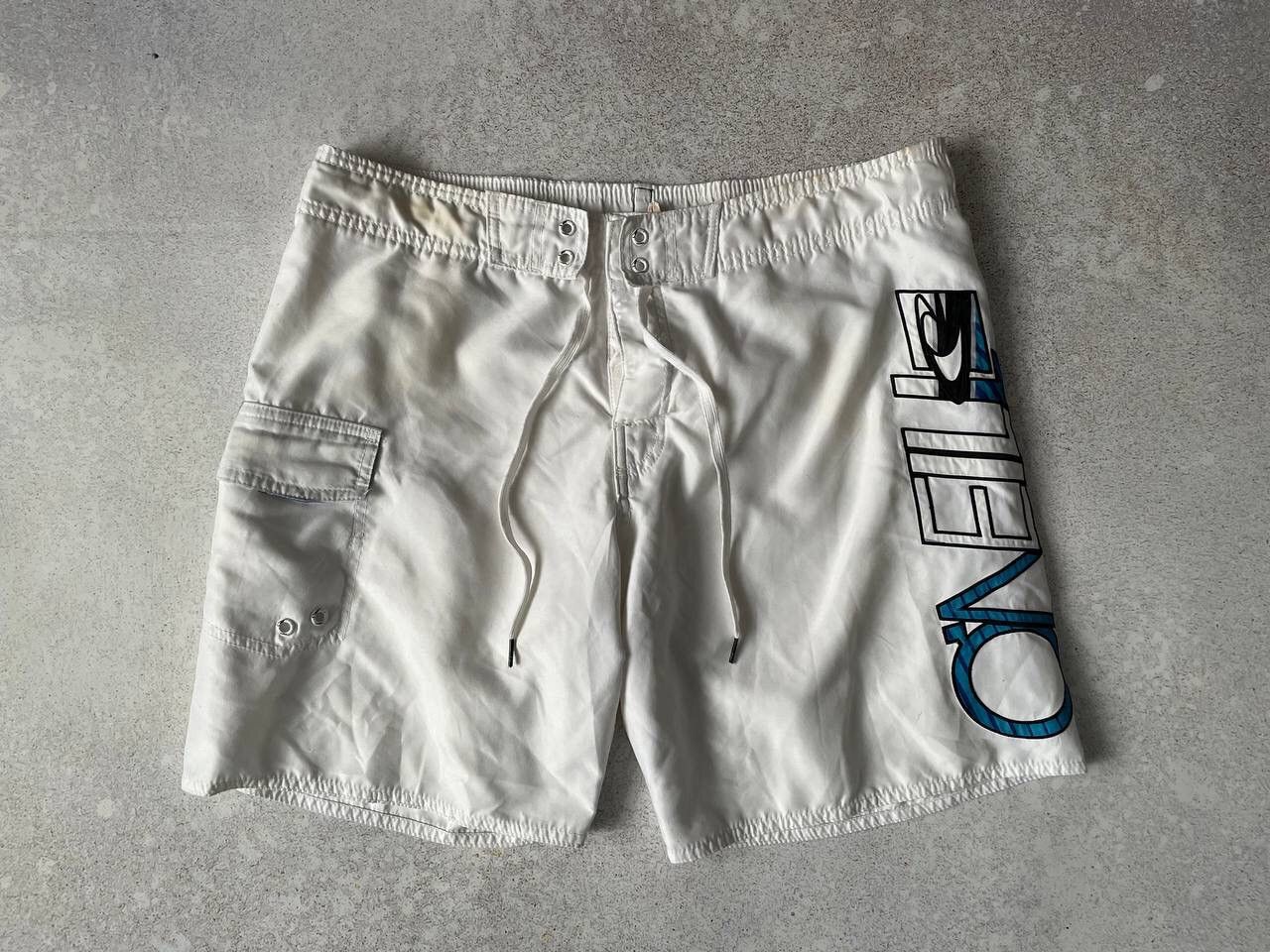 O'Neill Vintage 90s O’Neill Nylon White Cargo Baggy Shorts Y2K Rare Size US 32 / EU 48 - 1 Thumbnail