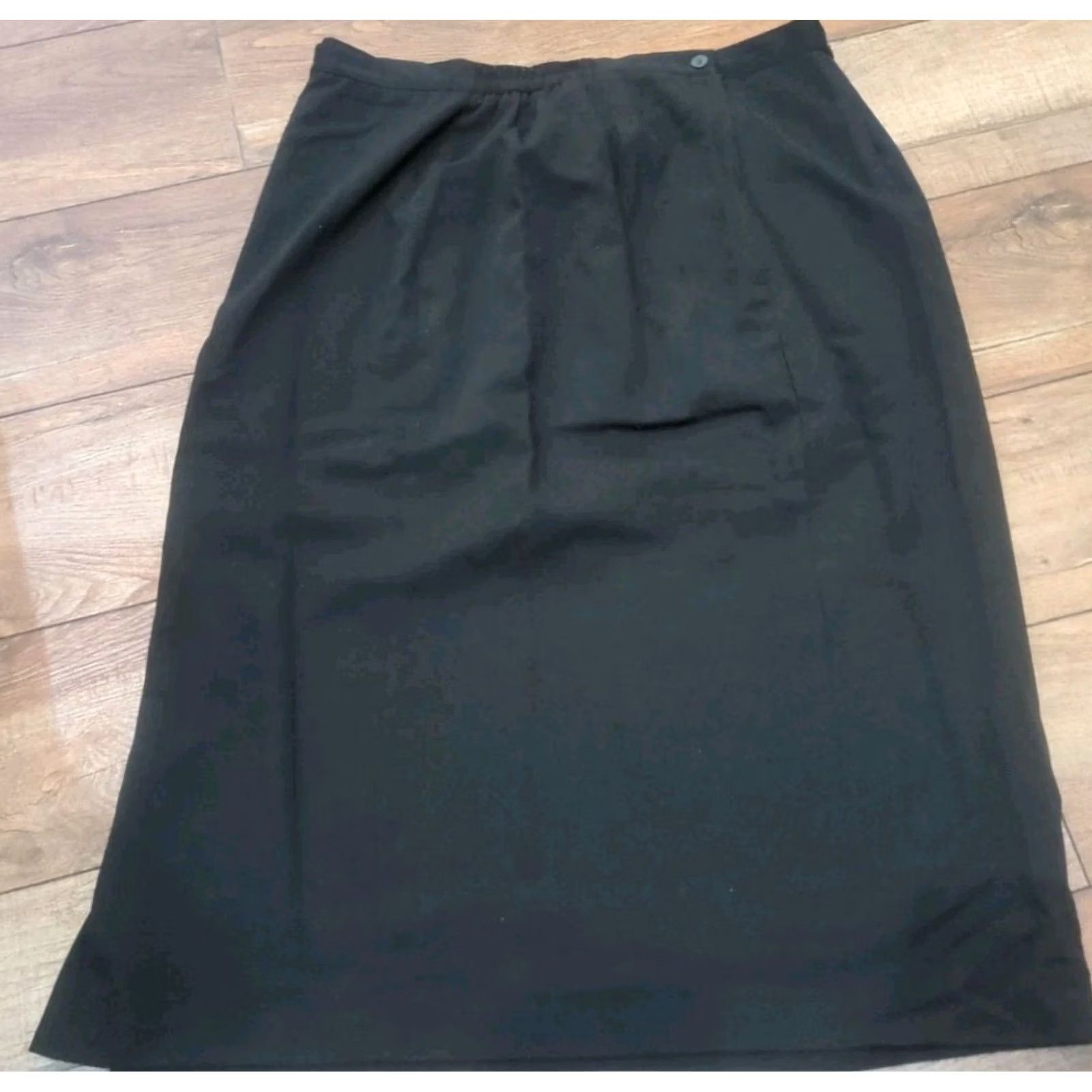 Vintage VINTAGE Dress Barn Skirt Women Long 14 Black Zipper Knit polyester Button Regular Size 14 Fashion Dress Barn Women's Skirt Long Black 14 Vintage Size 36" / US 14 / IT 50 - 2 Thumbnail