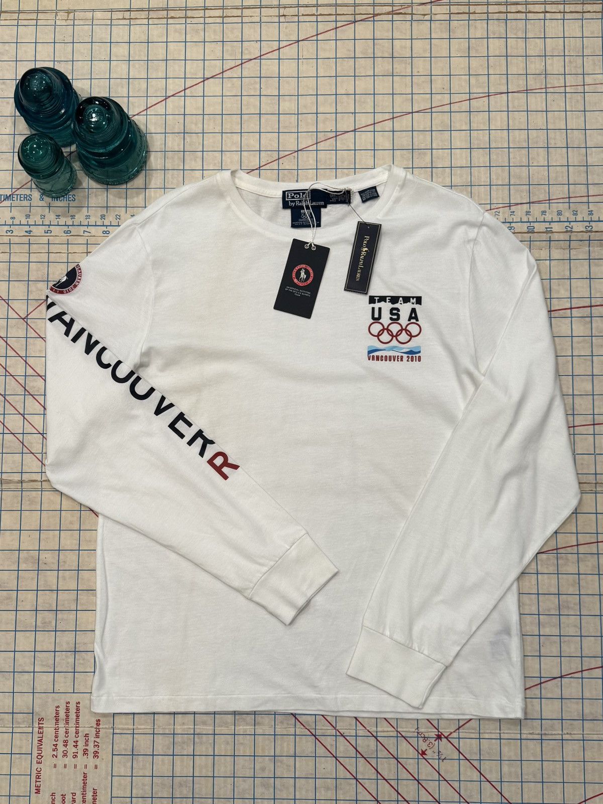 Polo Ralph Lauren NWT Polo Ralph Lauren Team USA 2010 Olympics L/S White Size US L / EU 52-54 / 3 - 8 Thumbnail