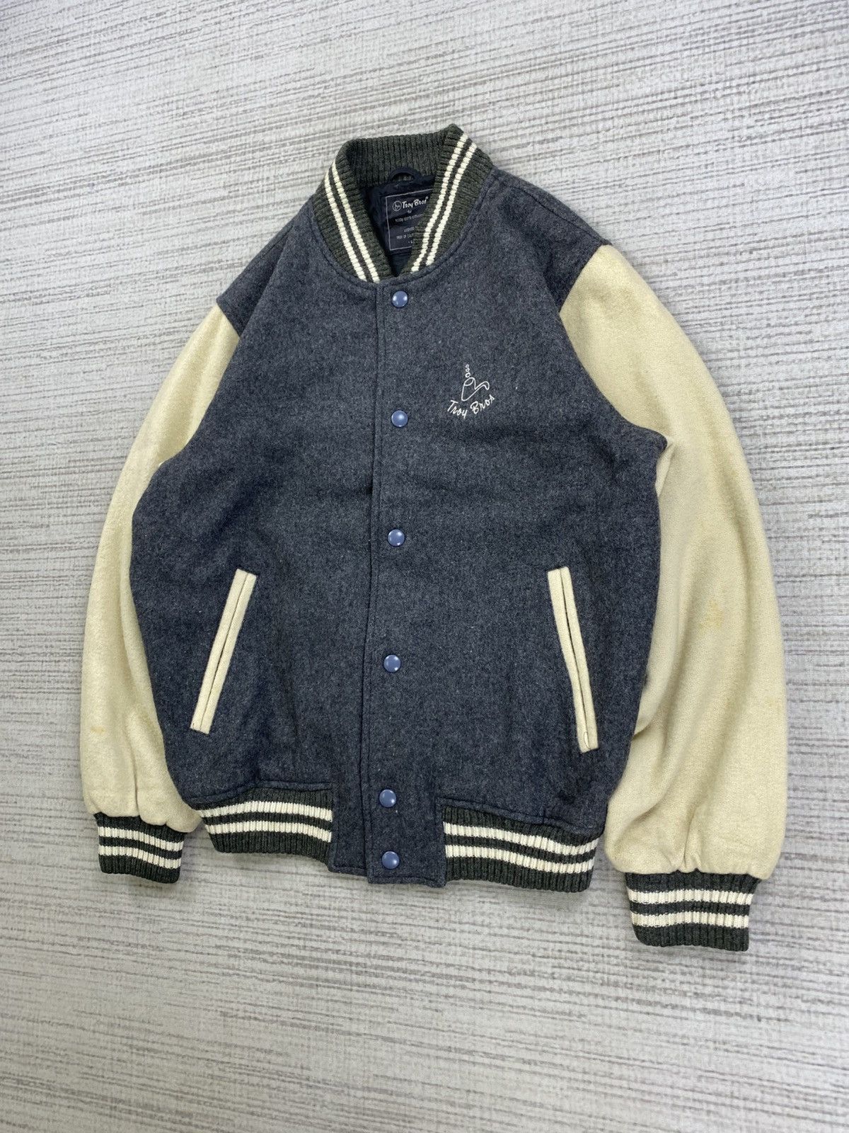 Japanese Brand × Vintage Vintage 90s Troy Bros Wool Varsity Jacket Size US M / EU 48-50 / 2 - 4 Thumbnail