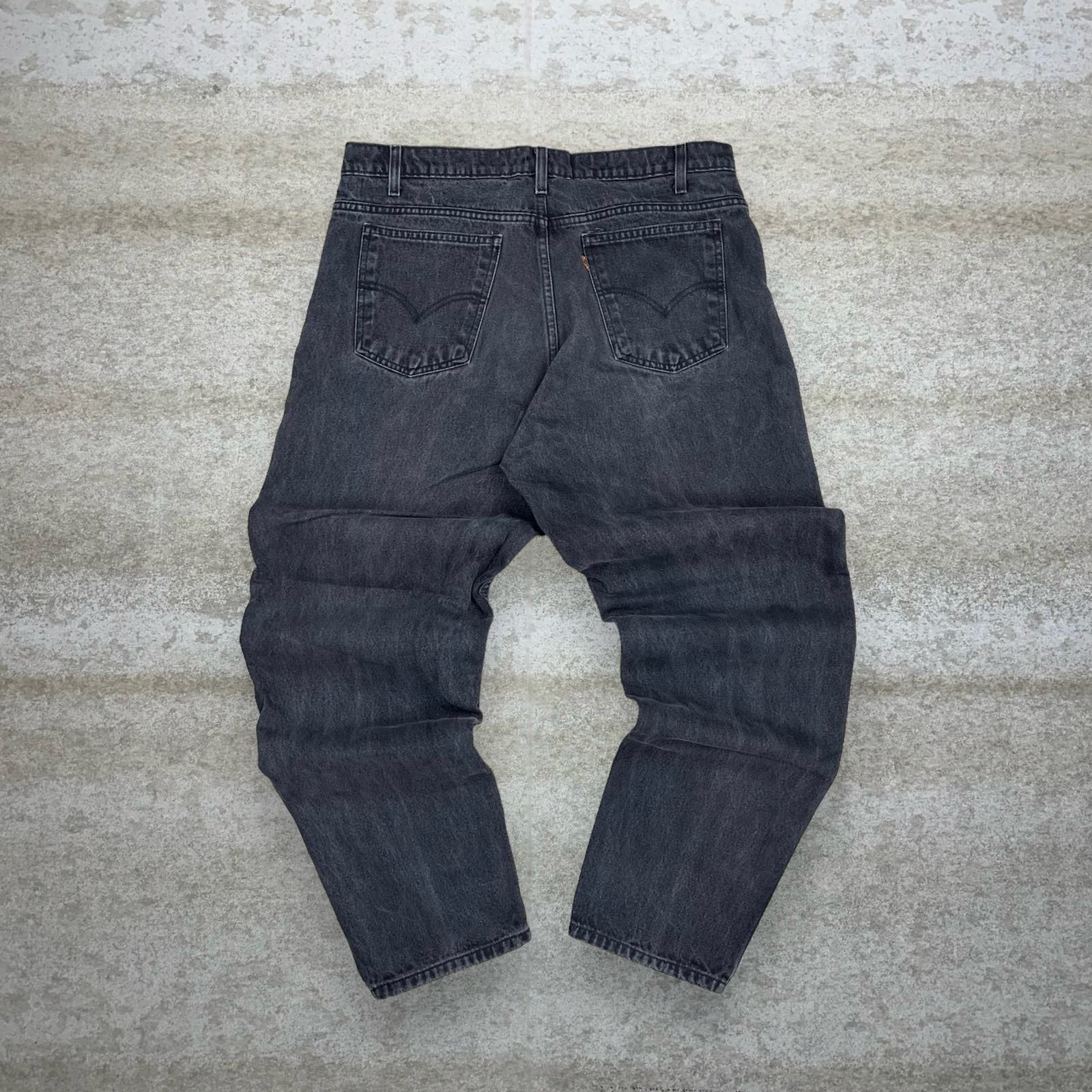 image of Orange Levis Jeans 550 Relaxed Smoke Black Wash 90S, Men's (Size 38)