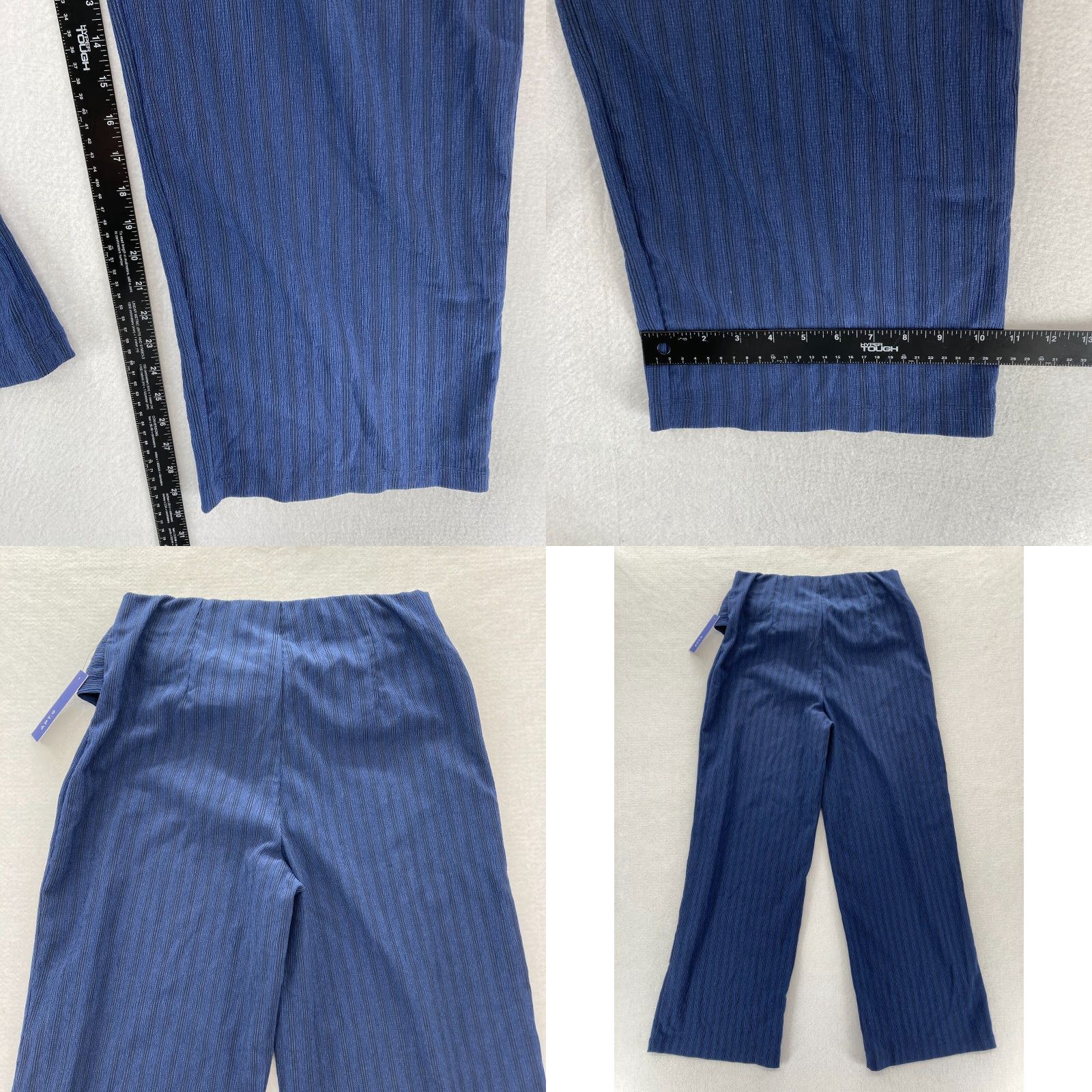Apt. 9 Apt. 9 Pants Women's Medium Blue Pull On Wide Leg Stretch Fabric Tie Waist NWT Size 32" / US 10 / IT 46 - 8 Thumbnail