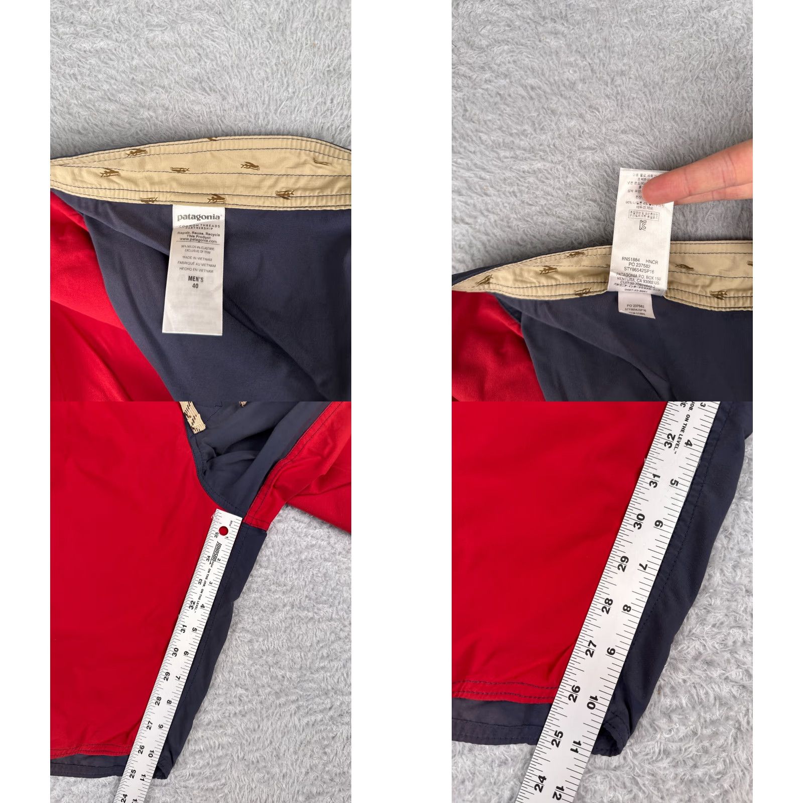 Patagonia VINTAGE Patagonia Board Shorts Mens 40 Blue Red Wavefarer Nylon Surf Beach Beachwear Swim Trunks 100% Nylon Surfing Mens Size US 40 / EU 56 - 9 Thumbnail