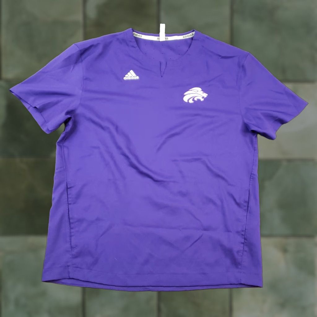 Adidas Adidas Mens Lightweight Short Sleeve V-Neck Windbreaker Jacket Purple Small Size US 29 - 1 Thumbnail