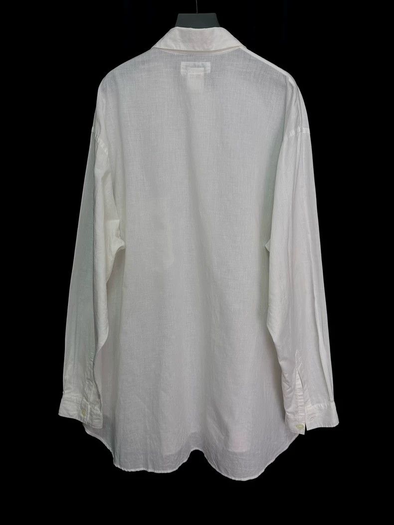 Yohji Yamamoto Yohji Yamamoto 80s Maru Text Distortion White Shirt 2505-Ne Size US M / EU 48-50 / 2 - 2 Thumbnail