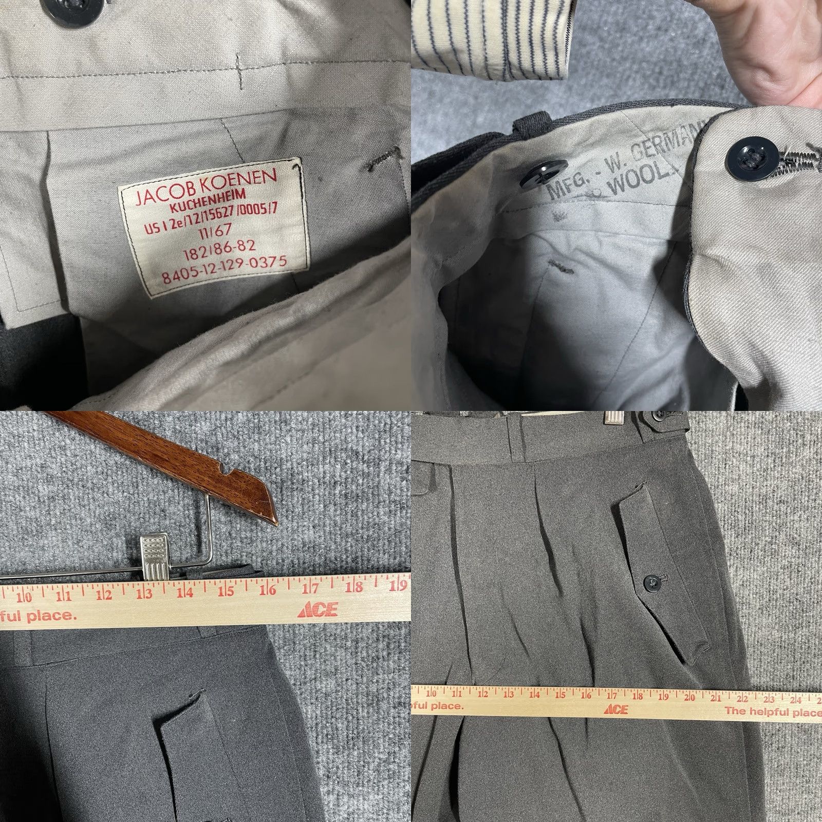 Vintage VINTAGE M43 Army Wool Trousers Pants 31x32 Men Gray 60s WWII Germany WWII M43 Trousers Mens Size US 31 - 9 Thumbnail