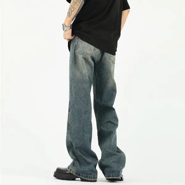 Japanese Brand Nana Washed distressed vintage cleanfit loose jeans for men Size US 32 / EU 48 - 5 Thumbnail