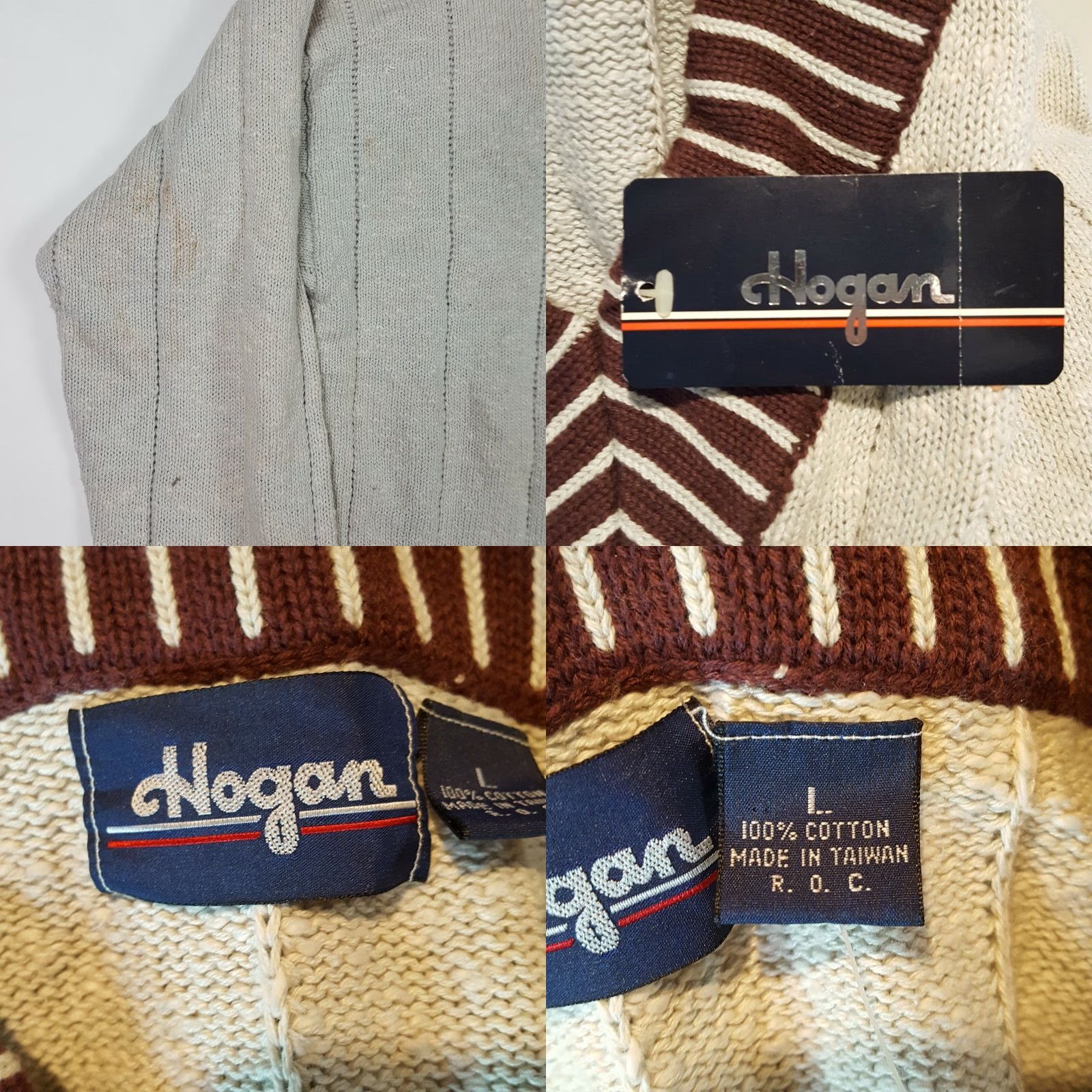 Hogan VINTAGE Hogan Gray Knit Pullover Sweater Shirt Men M Cotton V-Neck 80s Preppy Fall Winter Retro College Casual Mens Size US M / EU 48-50 / 2 - 8 Thumbnail
