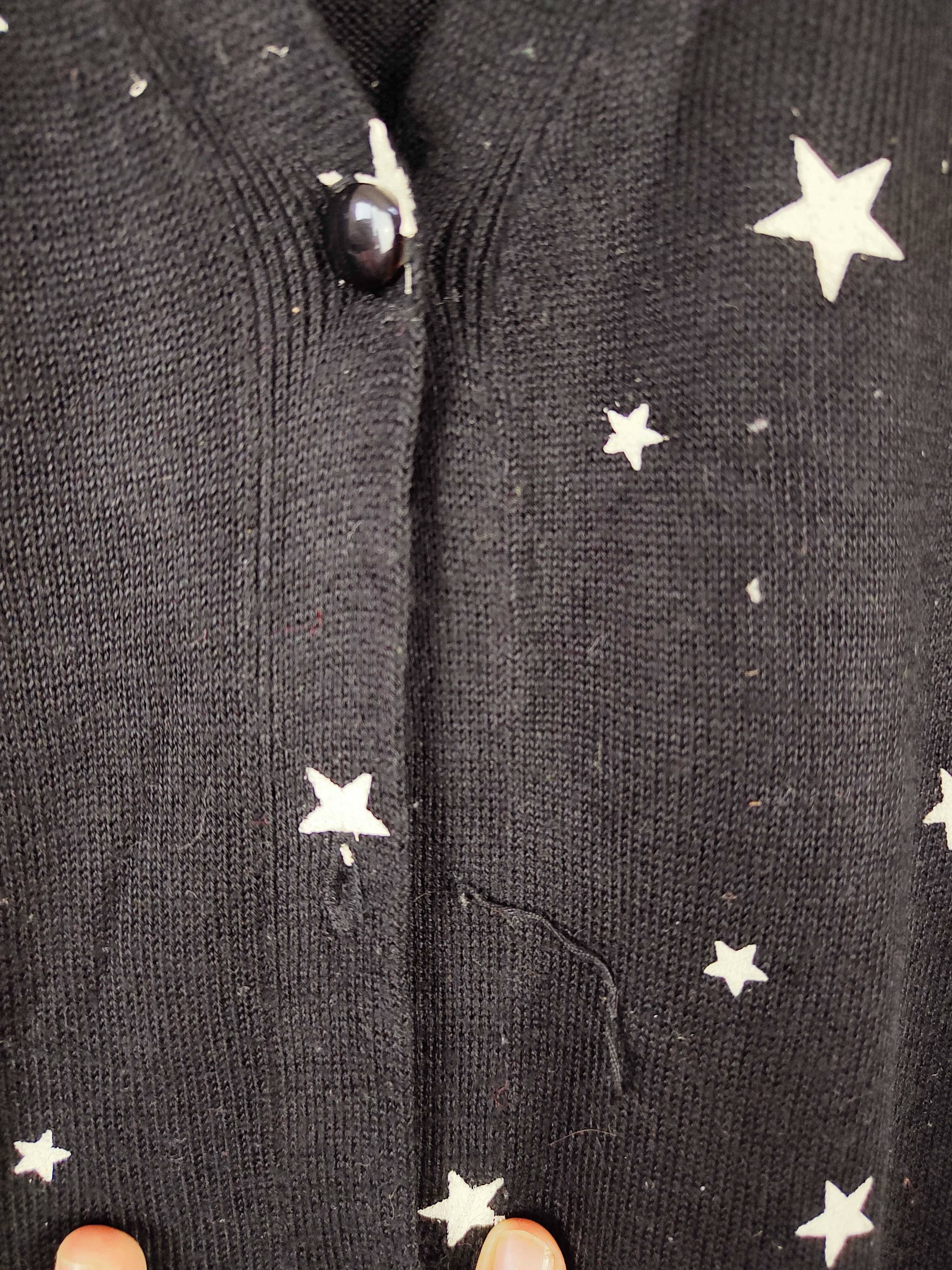 Japanese Brand × Vintage Mure Black Star Knitwear Cardigan #W253 Size M / US 6-8 / IT 42-44 - 2 Thumbnail