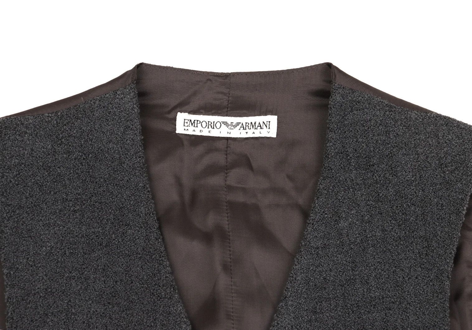 Emporio Armani Wool Blend Pile Gilet in Gray and Dark Brown Size US S / EU 44-46 / 1 - 3 Thumbnail