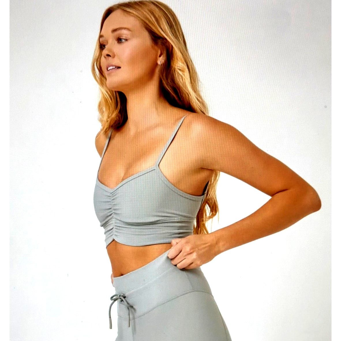 Other L*space Soren Crop Ruched Cinched Tank Ribbed Sage size M Size M / US 6-8 / IT 42-44 - 10 Thumbnail