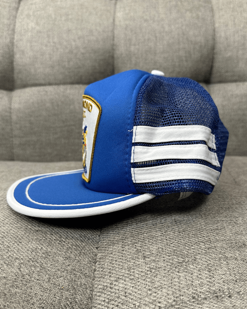 Vintage Vintage Richmond E.R.T. Blue/White Striped Trucker Hat Size ONE SIZE - 4 Thumbnail