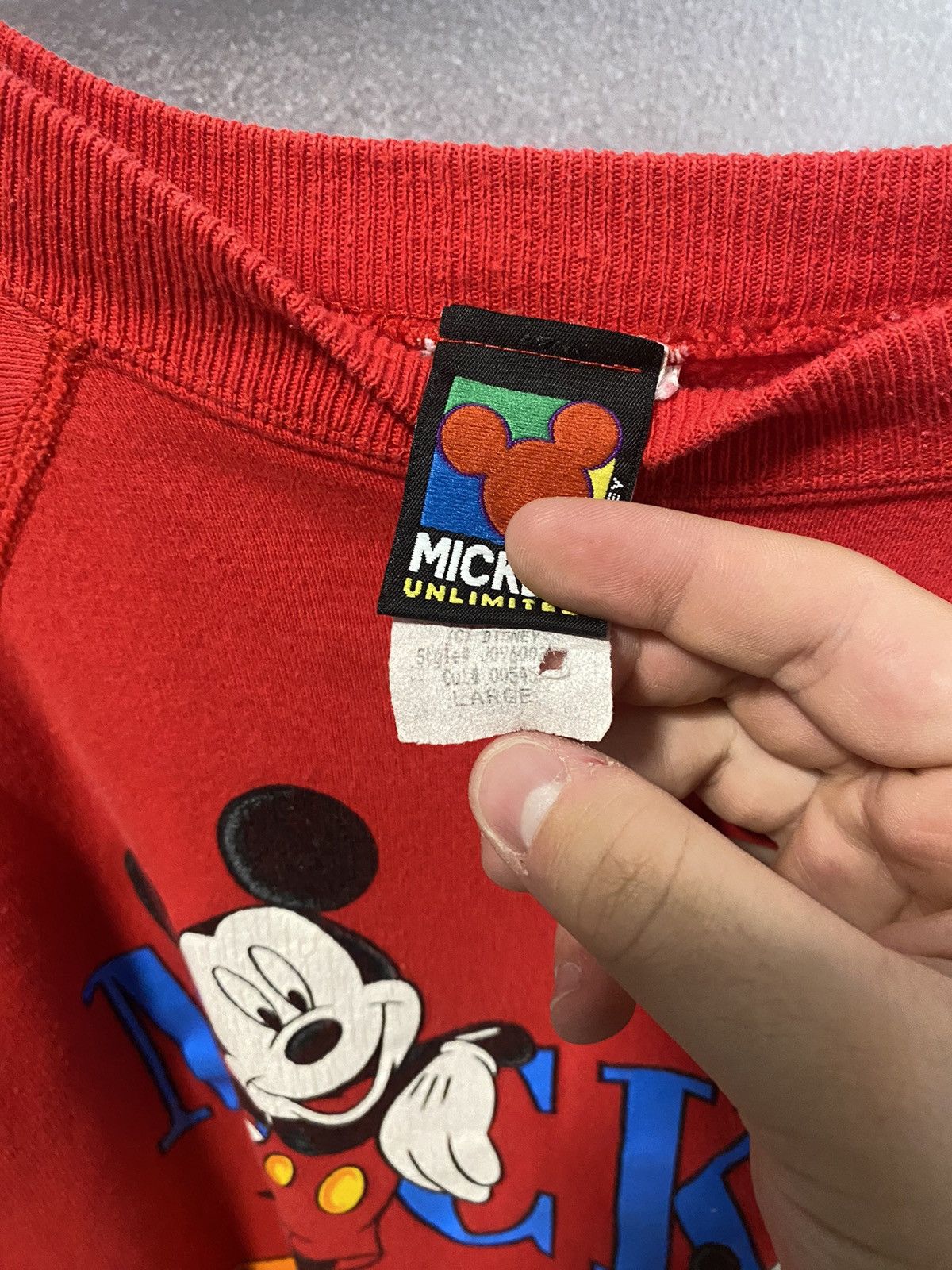 Disney × Vintage 1990’s Disney Mickey Sweatshirt Size US L / EU 52-54 / 3 - 3 Thumbnail