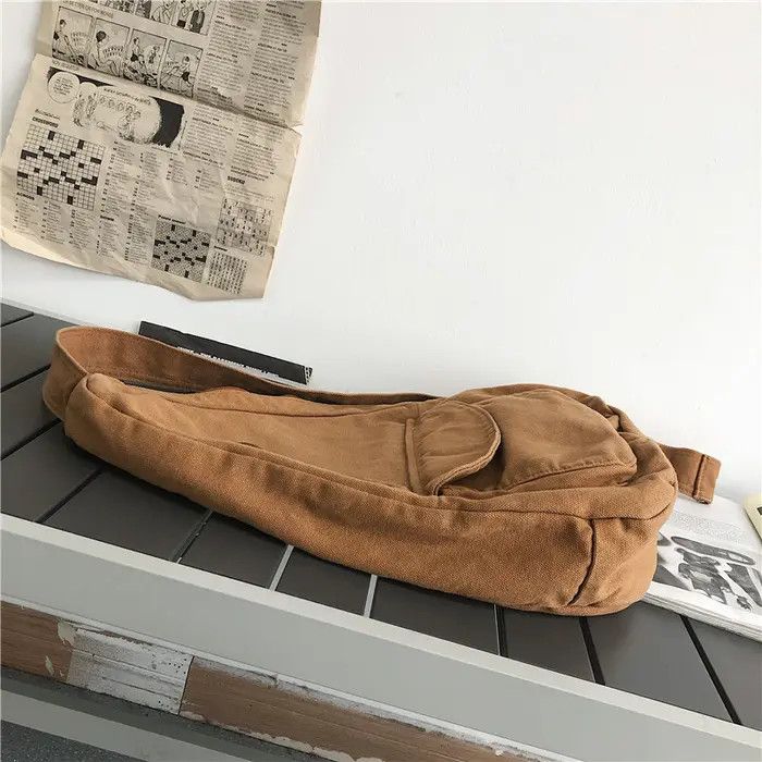 Japanese Brand 45x32x12cm Canvas Chestbag Pack Daily Sport Bag Size ONE SIZE - 2 Thumbnail