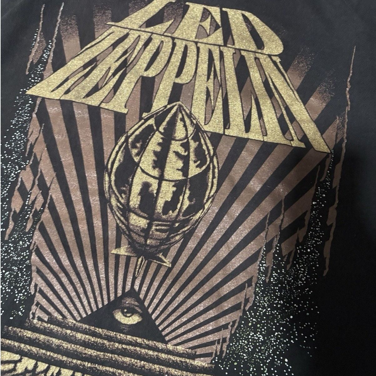 Hanes Vintage 90s Led Zeppelin Black Promo Gem Mint Gold Large VGC Size US L / EU 52-54 / 3 - 2 Thumbnail