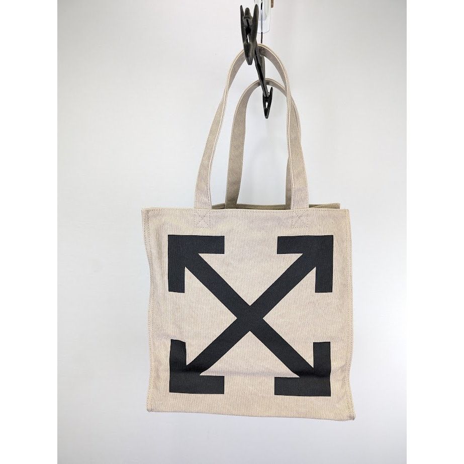 Off-White o1rshd1 Q:2 / Size: OS / Quote Shopper 40 Bag in Beige Black Size ONE SIZE - 2 Thumbnail