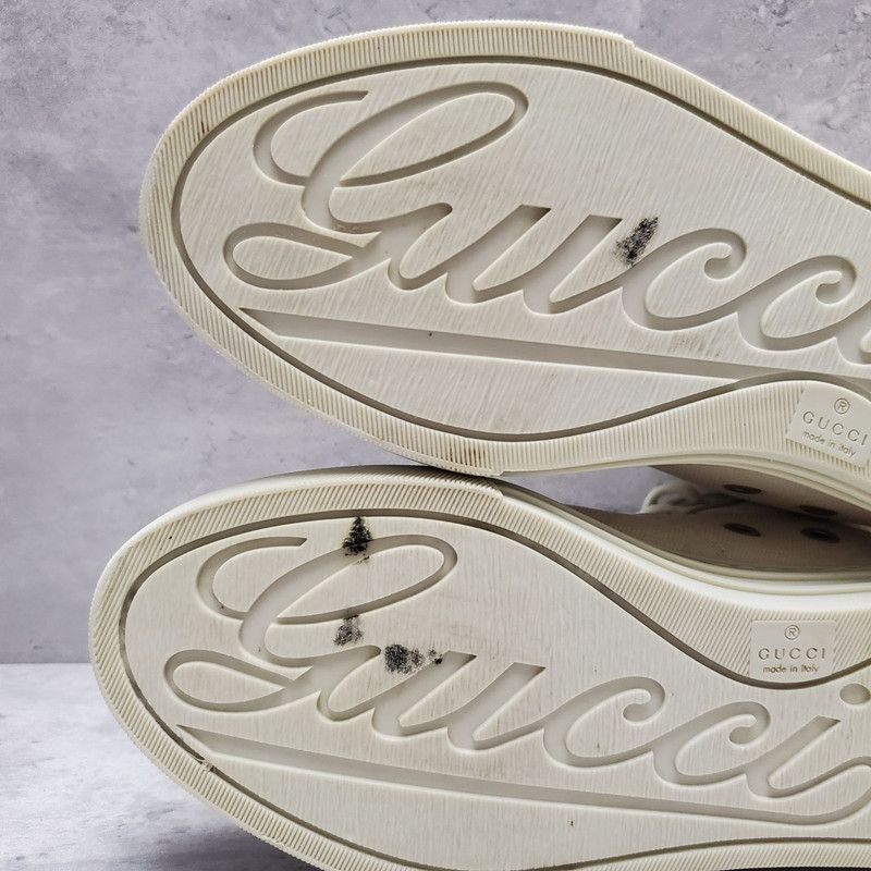 Gucci Gucci Monogram White High-Top Canvas Sneakers Size US 5 / IT 35 - 6 Thumbnail