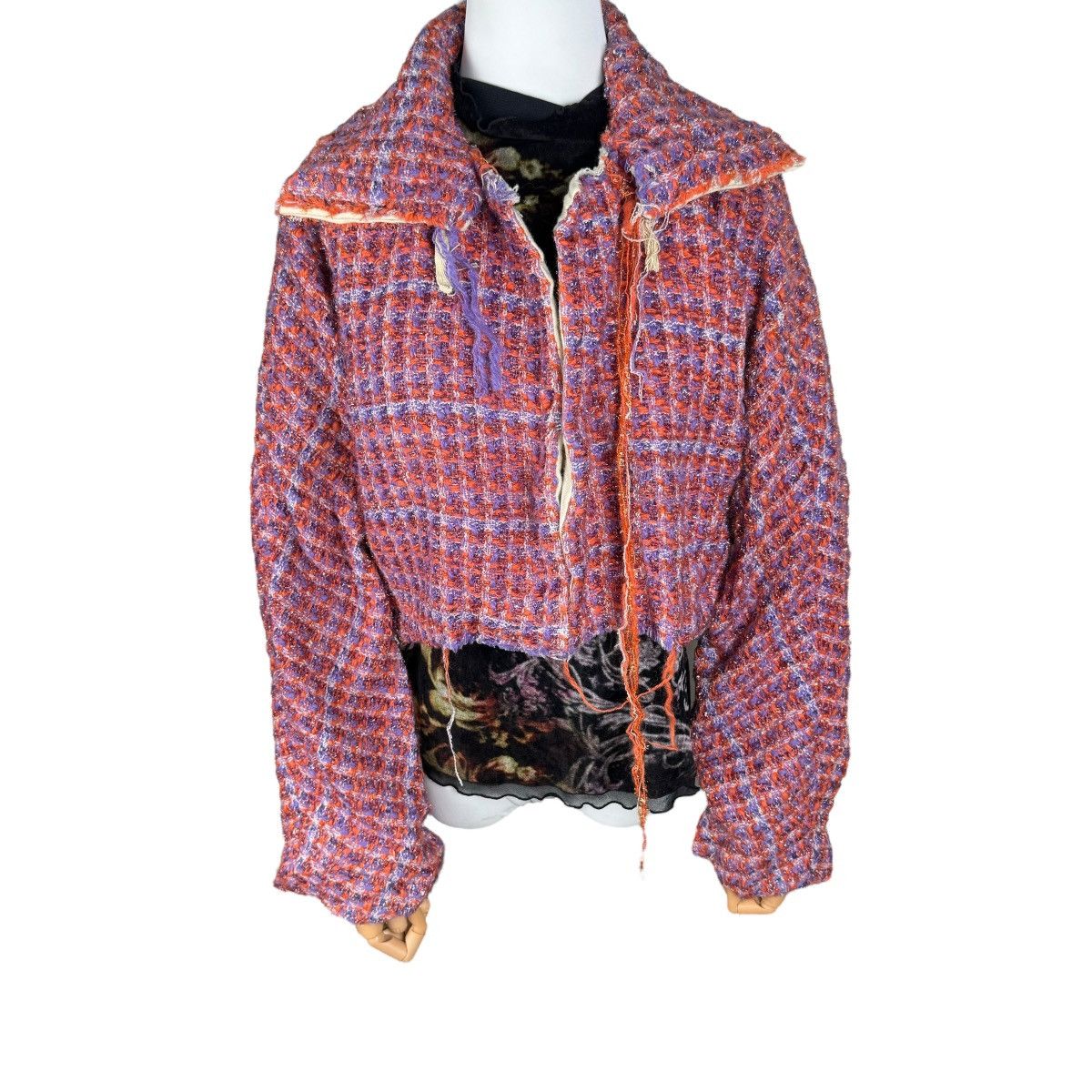 Yohji Yamamoto 🌟YOHJI YAMAMOTO 2000s TWEED CROPPED JACKET Size S / US 4 / IT 40 - 2 Thumbnail