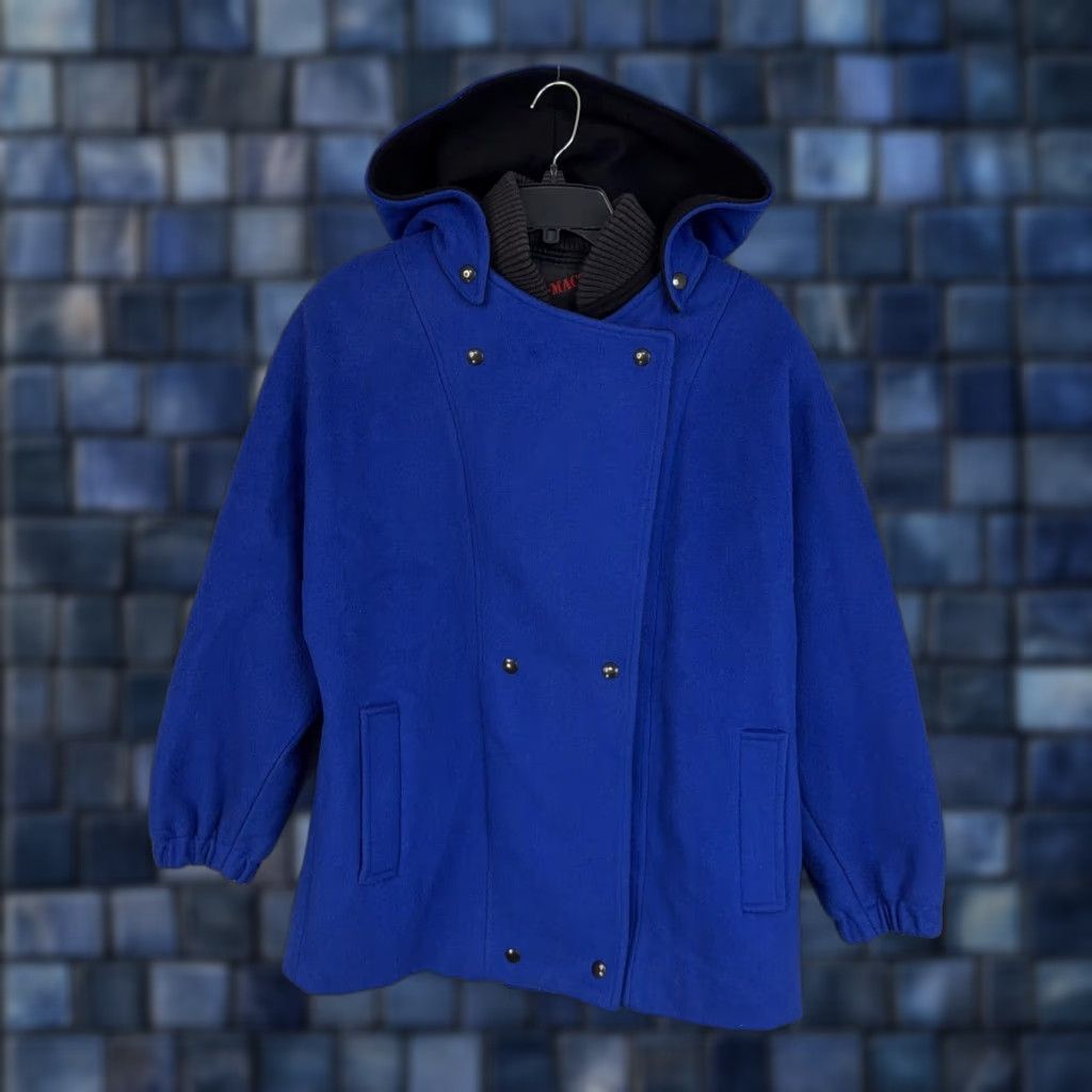 Mackintosh VINTAGE Sport Macs by Mackintosh Coat Womens 10 Blue Wool Hooded Parka Jacket USA 80s Parka Womens 10 Blue Wool Hooded Coat USA 80s Mens? Size L / US 10 / IT 46 - 1 Thumbnail