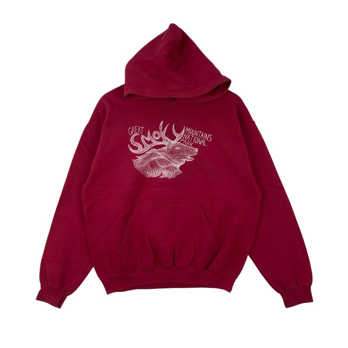 Vintage Meridian Line Great Smoky Mountains Hoodie Maroon Size M Size US M / EU 48-50 / 2 - 1 Thumbnail