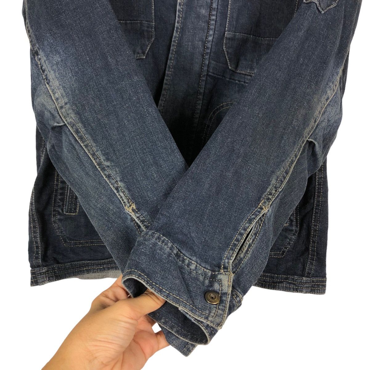 Japanese Brand 🔥Vintage Denim Biker Jacket I’z Frontier Japan Made Size US M / EU 48-50 / 2 - 15 Thumbnail